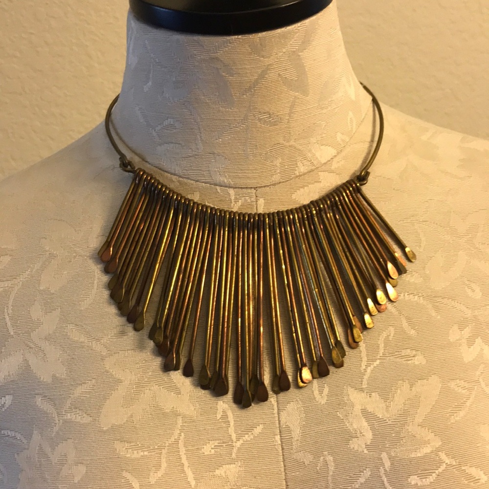 Vintage brass necklace cholker